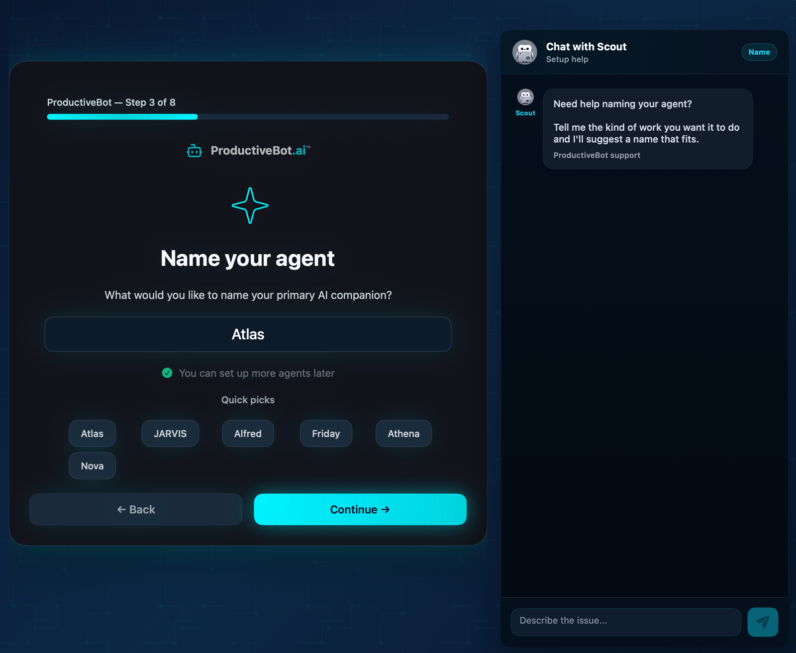 ProductiveBot setup wizard